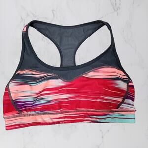 Zella Striped Racerback Sports Bra Multicolor Medium Unpadded